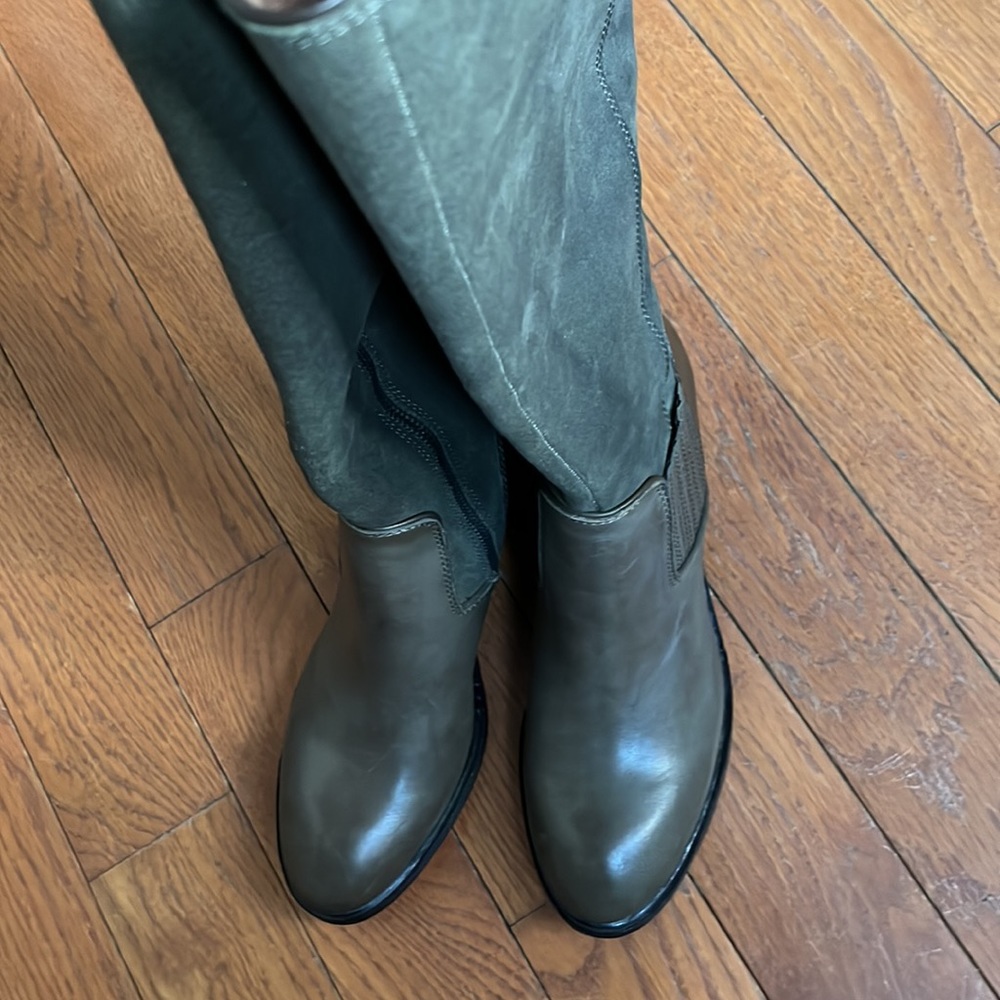 NWOT Donald J Pliner Envy olive green leather boots size 8.5 - Picture 6 of 15